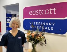 allie matchwick standing beside Eastcott sign